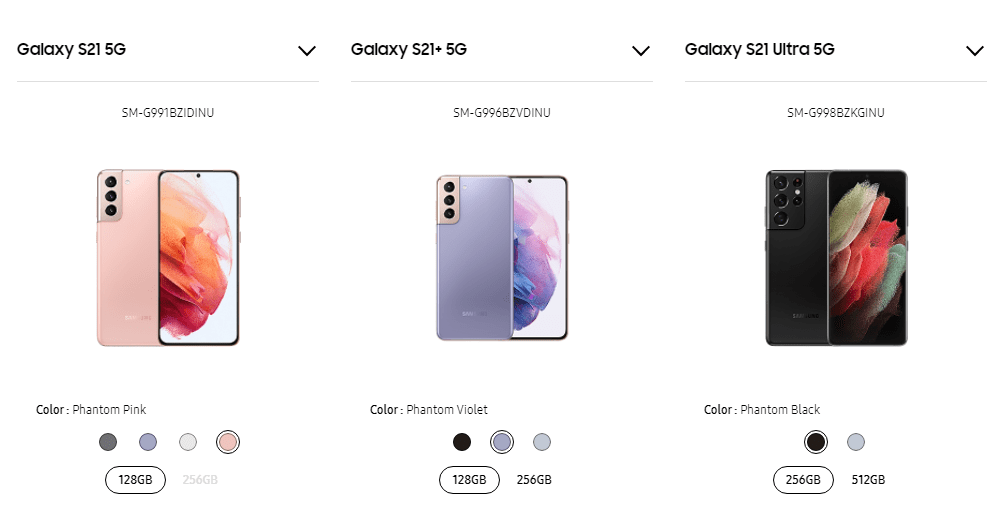 Comparing Samsung Galaxy S21 vs S21+ vs S21 Ultra Image